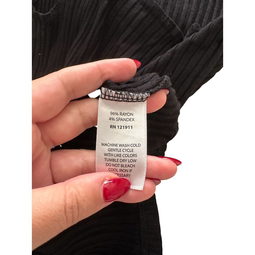 LNA Ribbed One Shouldered Top Black Large - Picture 5 of 5